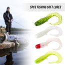 5PCS 8cm 12g Fishing Soft Lures Fishing Lures Bass Worm Bait Grubs Lures for Saltwater Freshwater