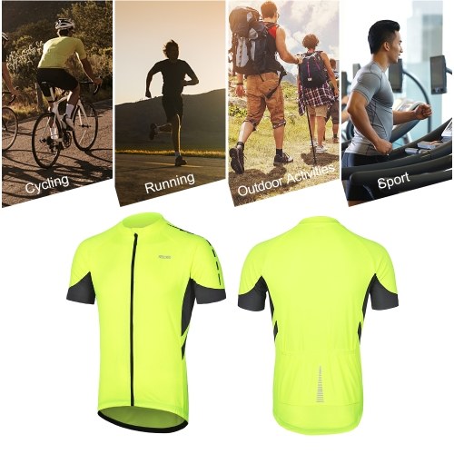 Arsuxeo Men Cycling Jersey Half Sleeve Biking Top Outdoor Sport Wear Bike Shirt