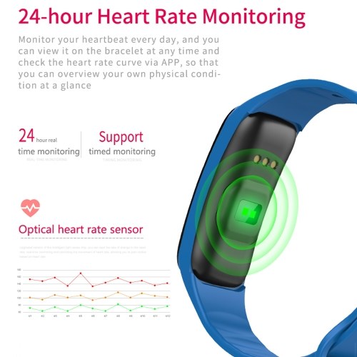 شاشة ملونة رقمية BT الذكية الفرقة خطوة مراقب معدل ضربات القلب ضغط الدم اختبار ذكي رصد معصمه سوار اللياقة البدنية مقاوم للماء تعقب النوم ساعة رياضية