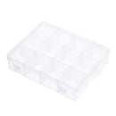 Transparent Plastic 12 Grids Box Fishing Tool Baits Hooks Storage Organizer for Display Collection with Adjustable Dividers Clear for Jewelry Needle and Thread