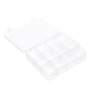 Transparent Plastic 12 Grids Box Fishing Tool Baits Hooks Storage Organizer for Display Collection with Adjustable Dividers Clear for Jewelry Needle and Thread