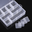 Transparent Plastic 12 Grids Box Fishing Tool Baits Hooks Storage Organizer for Display Collection with Adjustable Dividers Clear for Jewelry Needle and Thread