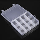 Transparent Plastic 12 Grids Box Fishing Tool Baits Hooks Storage Organizer for Display Collection with Adjustable Dividers Clear for Jewelry Needle and Thread