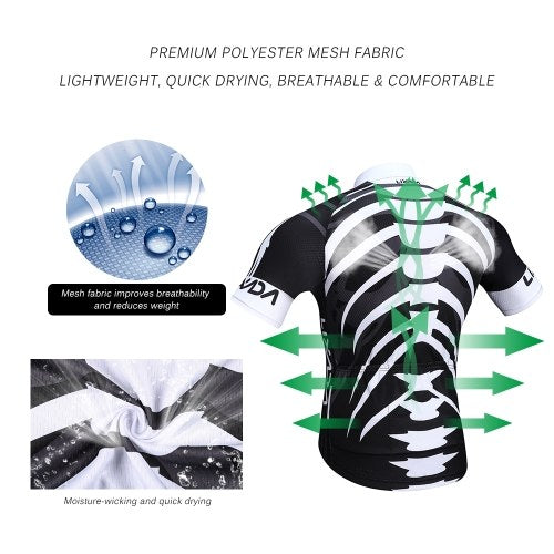 Lixada Men's Cycling Jersey Set Breathable Quick-Dry Short Sleeve Biking Shirt with Gel Padded Shorts MTB Bike Cycling Clothing Set