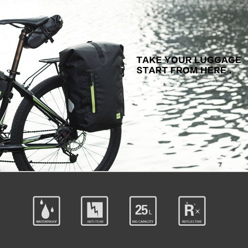 25L Waterproof Bike Bicycle Rear Rack Pannier Bag