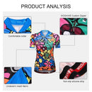 Short Sleeve Cycling Jersey for Women Flower-printed Quick Dry Summer MTB Bike Shirt Riding Clothing