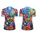 Short Sleeve Cycling Jersey for Women Flower-printed Quick Dry Summer MTB Bike Shirt Riding Clothing