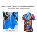 Short Sleeve Cycling Jersey for Women Flower-printed Quick Dry Summer MTB Bike Shirt Riding Clothing