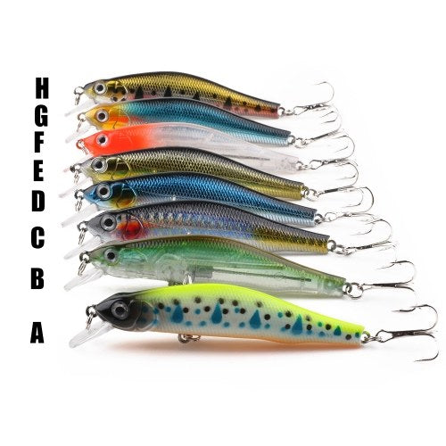 HENG JIA Hard Fishing Bait 3D Bionic Fishing Bait Hard Minnow Bait Swimbait Crankbait Lures