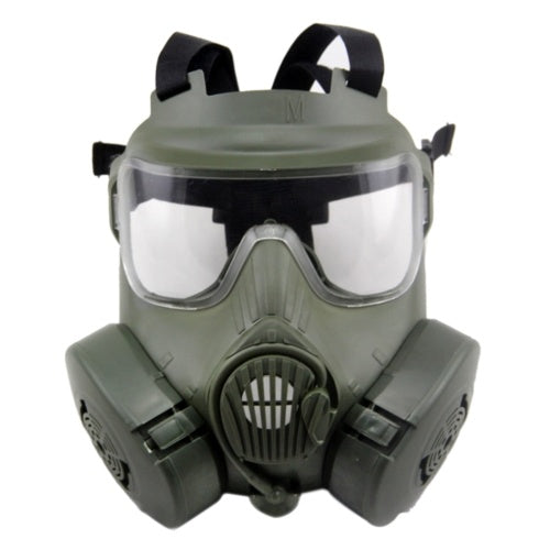 Cosplay CS Wargame Airsoft Double Filter Fan Safety Gas Mask Tactical Perspiration Dust Full Face Prop