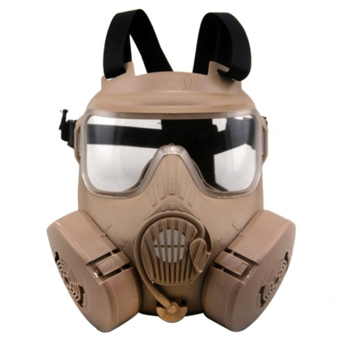 Cosplay CS Wargame Airsoft Double Filter Fan Safety Gas Mask Tactical Perspiration Dust Full Face Prop