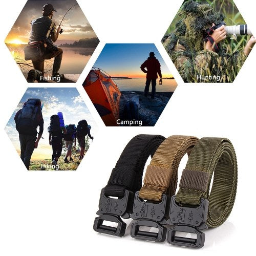 Lixada Tactical Quick Release Belt with Heavy Duty Buckle for Outdoor Camping Mountaineering Climbing Training Hunting