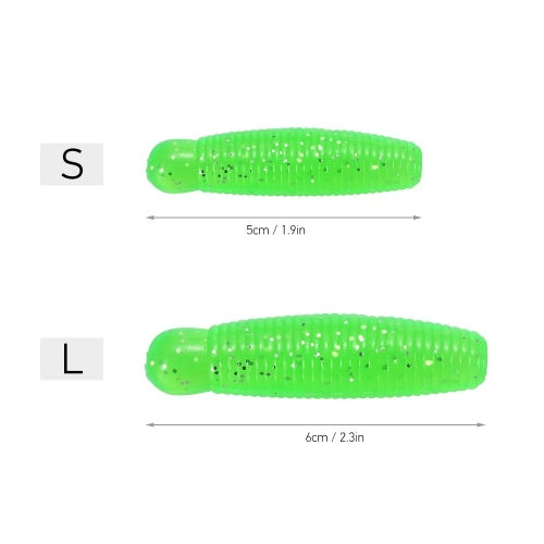 10Pcs Fishing Lure 5cm / 6cm Artificial Lure Reflective Shad Worm Environmental Maggot Grub Baits Worms Lure