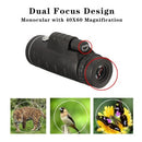 40X60 HD Monocular Telescope Night Vision Outdoor Hiking Binoculares Portable Spotting Scope Waterproof Monoculars with Phone Clip and Tripod for Cell Phone for Bird Watching