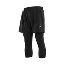 Arsuexo Men's 2 in 1 Running Capri Pants Breathable