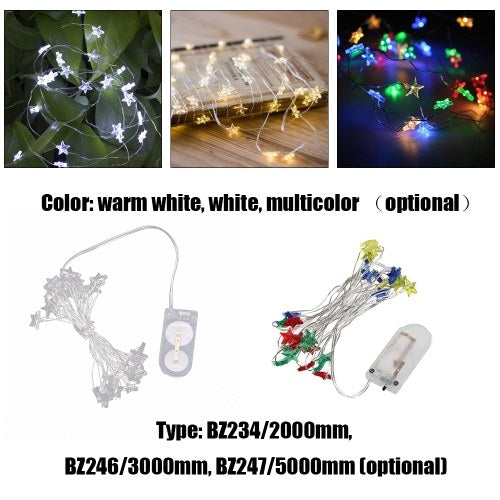 BZ234 2M 20 Bulbs LED Clear Battery Holder Indoor Outdoor Decoration Festoon