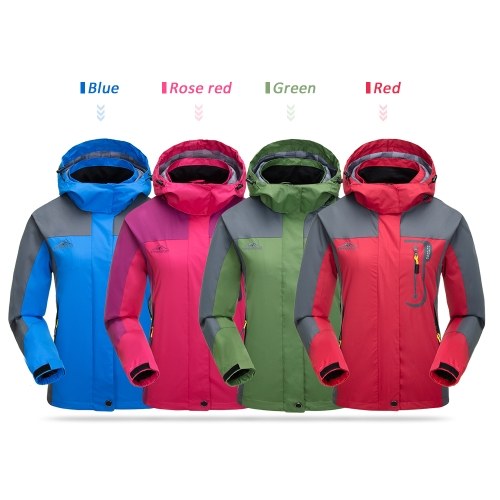 Lixada Waterproof Windproof Detachable Hooded Jacket for Women