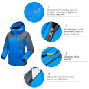 Lixada Waterproof Windproof Detachable Hooded Jacket for Women