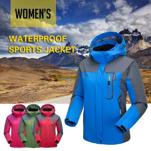 Lixada Waterproof Windproof Detachable Hooded Jacket for Women