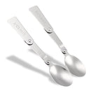 Lixada Pack of 2 Outdoor Foldable Stainless Steel Spoon