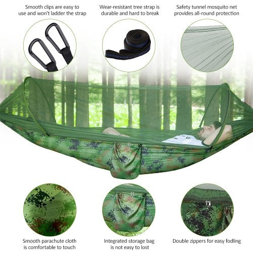 Portable Outdoor Camping Hammock with Mosquito Bugs Net