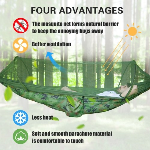 Portable Outdoor Camping Hammock with Mosquito Bugs Net