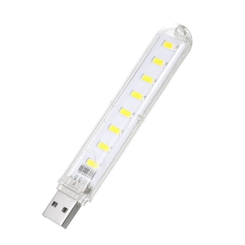 8 LED Mini Portable USB Lamp DC 5V Camping USB Lighting For PC Laptop Mobile Power Bank Gadget White