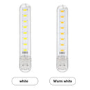 8 LED Mini Portable USB Lamp DC 5V Camping USB Lighting For PC Laptop Mobile Power Bank Gadget White