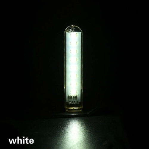 8 LED Mini Portable USB Lamp DC 5V Camping USB Lighting For PC Laptop Mobile Power Bank Gadget White