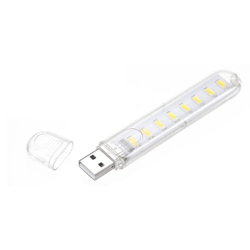 8 مصابيح LED صغيرة محمولة USB DC 5V إضاءة USB للتخييم للكمبيوتر المحمول وأداة بنك الطاقة المحمول باللون الأبيض