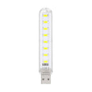 8 LED Mini Portable USB Lamp DC 5V Camping USB Lighting For PC Laptop Mobile Power Bank Gadget White