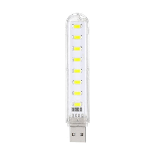 8 مصابيح LED صغيرة محمولة USB DC 5V إضاءة USB للتخييم للكمبيوتر المحمول وأداة بنك الطاقة المحمول باللون الأبيض