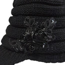 Winter Women Cable Knitted Visor Hat