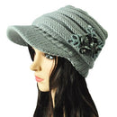 Winter Women Cable Knitted Visor Hat