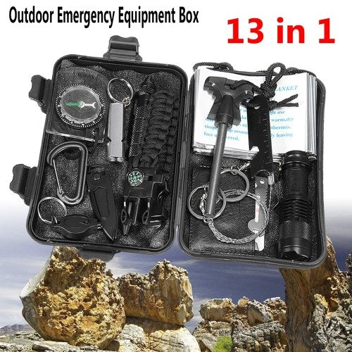 13 in 1 Professional Multifunction First-Aid Kit SOS Emergency Camping Survival Equipment Kit Outdoor Tactical Hiking Gear Multi Tool