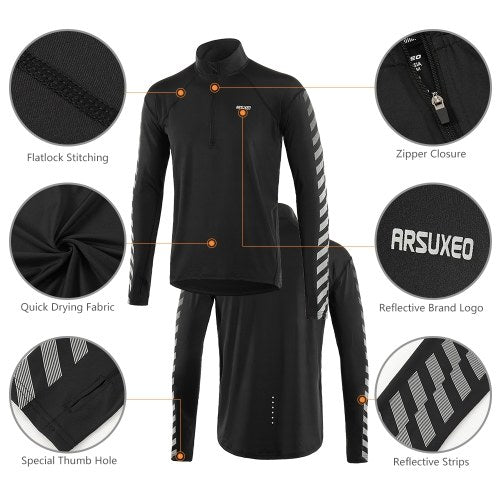 Men's Athletic Quick Dry Long Sleeve Pullover Shirt