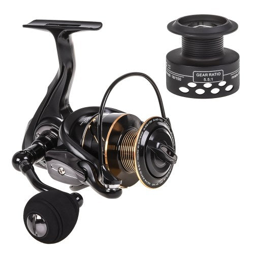 Spinning Fishing Reel 13BB + 1 Bearing Balls Metal Spinning Reel Boat Rock Fishing Wheel with with Extra Spool