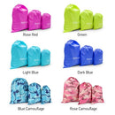 Pack of 3 Ditty Bags Outdoor Travel Water Resistant Drawstring Dry Sacks Stuff Bags