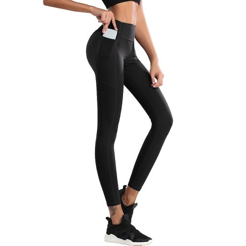 Women Yoga Leggings Quick Dry Side Pockets High Waist Push Up Sport Fitness Running Workout Female Pants