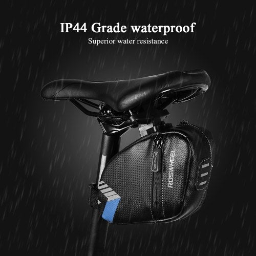 Portable  Bicycle Saddle Bag with Repair Tools Kits Waterproof Cycling Rear Seat Post Bag with 16 in 1 Bicycle Repair Multifunctional Tool Reflective Large Capacity Tail Rear Bag MTB Road Bike Bag Shockproof Bicycle Storage Bag Bike Accessories