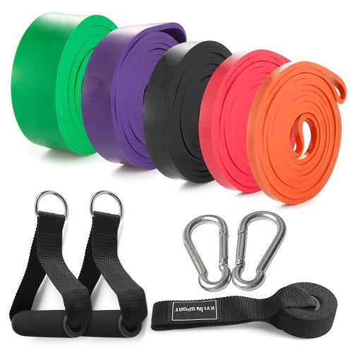 3 Packs Pull Up Assist Bands Set Resistance Loop Bands Powerlifting Workout Exercise Stretch Bands with Door Anchor Foam Handles Hooks and Carry Bag