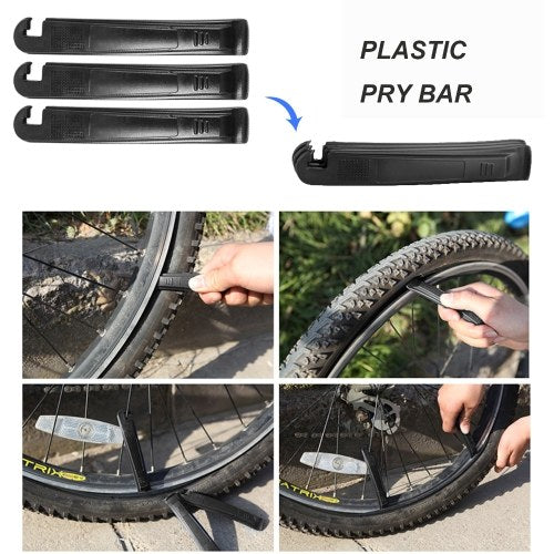 Mini Bike Pump with Tire Repair Kit Portable Mountain Bike Repair Tools Kit Bicycle Repair for Multipurpose Emergency Tire Repair Set Bike Maintenance Tool High Air Pressure Tool