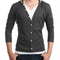 Zogaa 2020 Stylish Shirt Long Sleeve Slim Hooded - Deep Gray