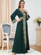 Solid Color Belt Design V Neck Long Sleeve Velvet Dress