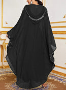 KTX-7982838907096 Elegant Embroidered Hooded Kaftan