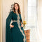 KTX-7982836875480 Cloak Super Long Sleeve Chiffon Lace V Neck Gown