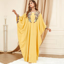 KTX-7982841364696 Yellow Bat Sleeve Loose Kaftan