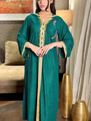 KTX-7982839202008 Ethnic Wind with Cap with Diamonds with Cap Kaftan