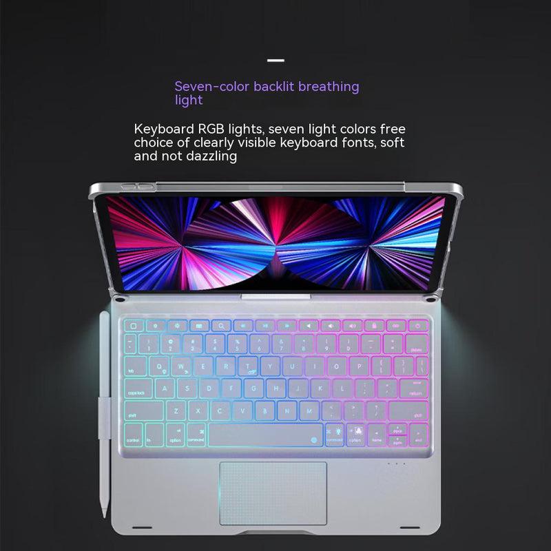 HPW-235501 iPad Rotating Metal Protective Case with Bluetooth Wireless Keyboard and 500mAh Power Bank