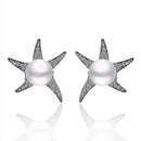 E034 Mixed order brilliant tiny artificial pearl earrings